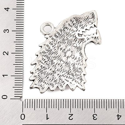 Wolf Tibetan Style Alloy Pendants TIBEP-S295-64AS-RS-1
