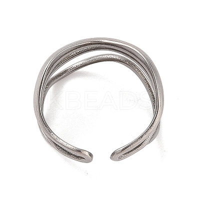 Non-Tarnish Wave 304 Stainless Steel Cuff Rings for Women LS-RJEW-G322-08P-1