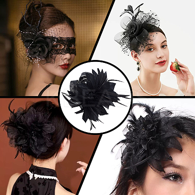 Women's Feather Aligator Hair Clips OHAR-WH0034-13A-1