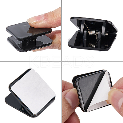 Square Acrylic Self-Adhesive Hanging Spring Clips AJEW-WH20011-56B-1