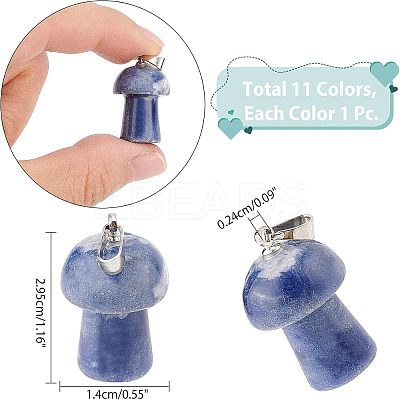 Horse Eye Gemstone Pendants G-FH0001-16-1