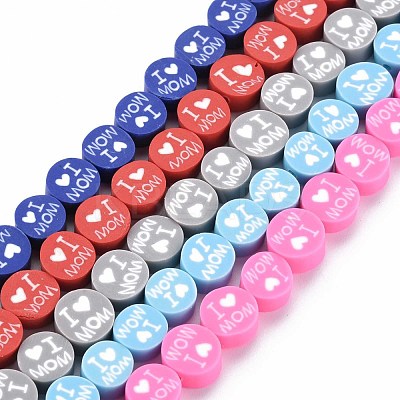 Handmade Polymer Clay Bead Strands CLAY-S096-013-1