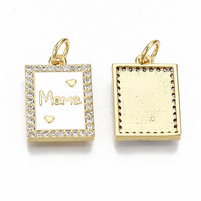 Real 16K Gold Plated Brass Micro Pave Clear Cubic Zirconia Pendants ZIRC-S067-194B-NF-1