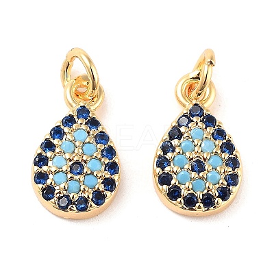 Brass Micro Pave Cubic Zirconia Pendants KK-B102-02G-1