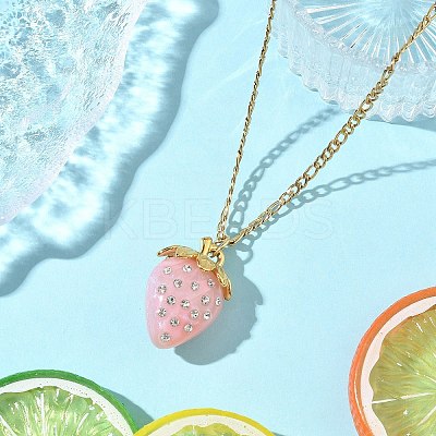3Pcs Acrylic Rhinestone Pendant Necklaces NJEW-JN05442-02-1