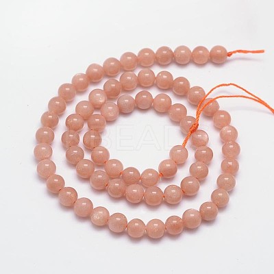 Natural Sunstone Beads Strands G-M262-6mm-06-1