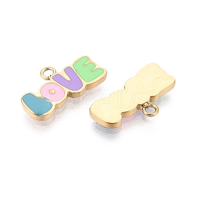 304 Stainless Steel Enamel Pendants X1-STAS-T068-02A-1