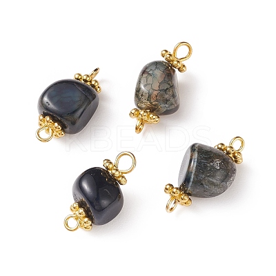 Natural Agate Dyed Beads Link Connectors PALLOY-JF00890-05-1