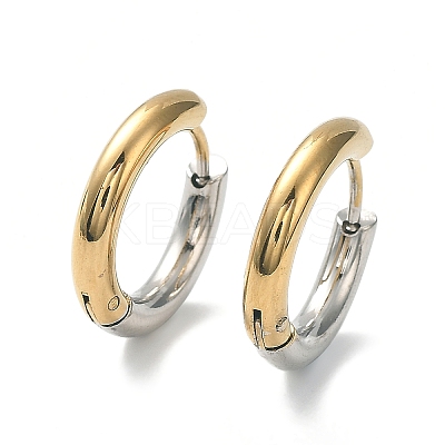 Ion Plating(IP) Two Tone 304 Stainless Steel Huggie Hoop Earrings EJEW-A106-01C-1