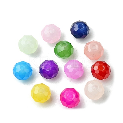 216Pcs 12 Colors Baking Paint Imitation Jade Glass Bead Strands DGLA-FS0001-08-1