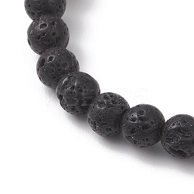 Natural Lava Rock Beads Stretch Bracelets for Women BJEW-JB13268-1