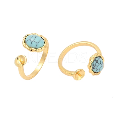 Brass Cuff Rings for Women KK-P302-22B-G-1