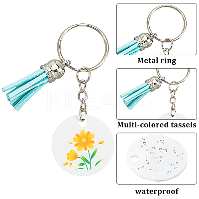 DIY Blank Double-sided Heat Transfer Aluminium Pendant Keychain Making Kits DIY-SP0005-26D-1