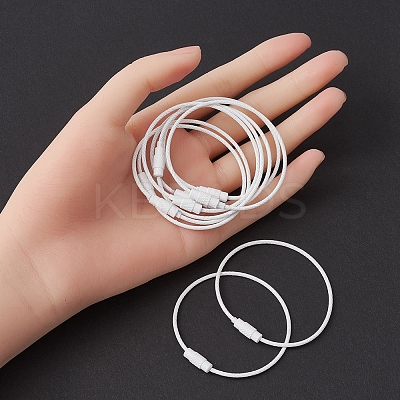 Spray Painted 201 Stainless Steel Wire Cable Keychains BJEW-YW0001-10B-1