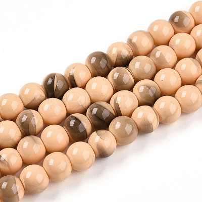 Baking Paint Glass Beads Strands DGLA-N013-8mm-07-1