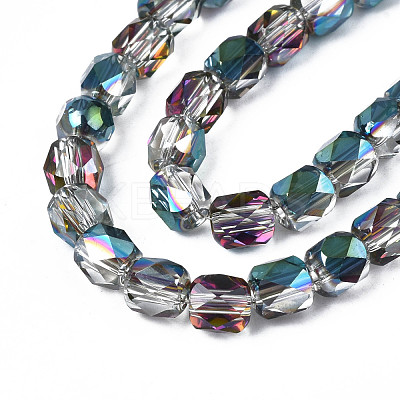 Electroplate Transparent Glass Beads Strands EGLA-N002-13-B01-1
