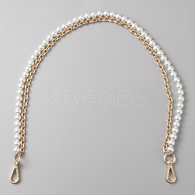 Plastic Imitation Pearl Beaded Double Strand Bag Handles DIY-WH0449-21B-G-1