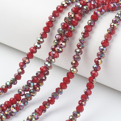 Electroplate Opaque Glass Beads Strands EGLA-A034-P8mm-R06-1