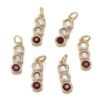 Brass Cubic Zirconia Pendants X-ZIRC-C024-15G-1