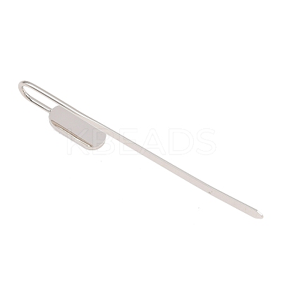 Oval Iron Stamping Blank Swan Neck Bookmark Findings AJEW-B032-01A-P-1