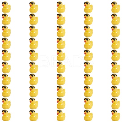 50Pcs Resin Ornaments Cute Little Yellow Duck Ornaments DIY Landscaping JX882A-1