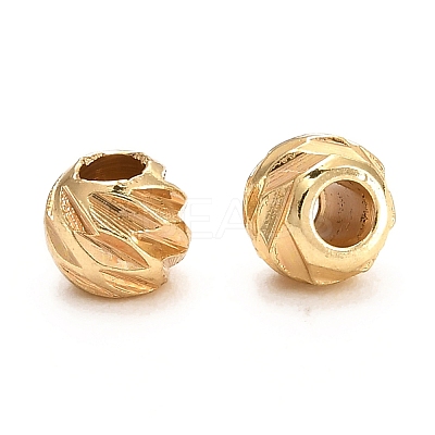 Brass Corrugated Beads KK-F828-04G-1