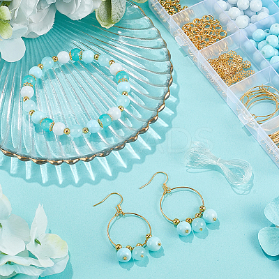 DIY Glass Beaded Bracelets & Earrings Jewelry Making Kit DIY-SP0001-20E-1