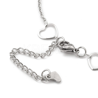 Tarnish Resistant 304 Stainless Steel Cable Chain Anklets AJEW-H104-04P-1