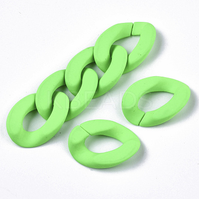 Opaque Spray Painted Acrylic Linking Rings OACR-R249-03-1