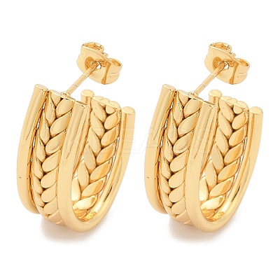201 Stainless Steel Stud Earrings LS-EJEW-Q026-21G-B-1