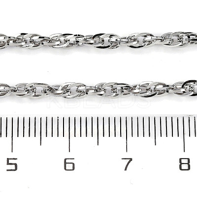 3mm Rack Plating Brass Rope Chain Necklaces for Women Men MAK-L044-29P-1