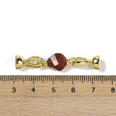 Natural Red Jasper with Brass Fold Over Clasps G-G141-02G-17-1