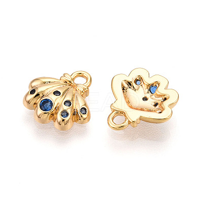 Brass Micro Pave Cubic Zirconia Charms KK-N261-98G-1