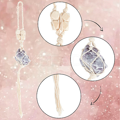 Irregular Natural Amethyst Hanging Pendant Decoration HJEW-WH0069-03B-1