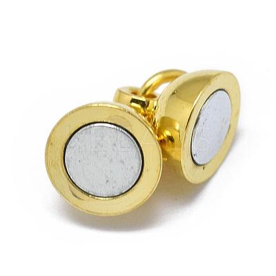 Rack Plating Brass Magnetic Clasps with Loops KK-F801-03A-G-1