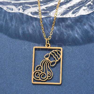 304 Stainless Steel Necklace LS-NJEW-D330-01G-11-1