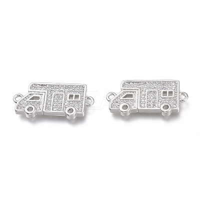 Brass Micro Pave Clear Cubic Zirconia Links ZIRC-A012-04P-1