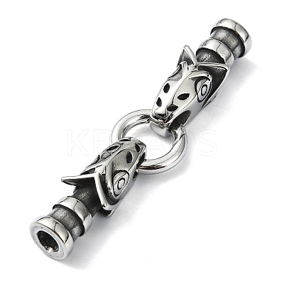 Tibetan Style 304 Stainless Steel Spring Gate Rings FIND-Z046-04AS-01-1