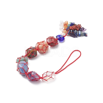 7 Chakra Nuggets Natural Gemstone Pocket Pendant Decorations HJEW-JM01049-04-1