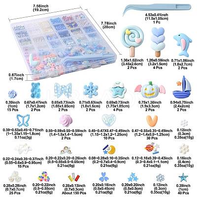 ABS Plastic Imitation Pearl & Polymer Clay & Acrylic & Resin Cabochons Findings Kits DIY-FS0009-76-1