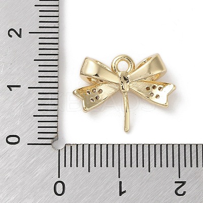 Brass Micro Pave Clear Cubic Zirconia Charms KK-G491-15G-1