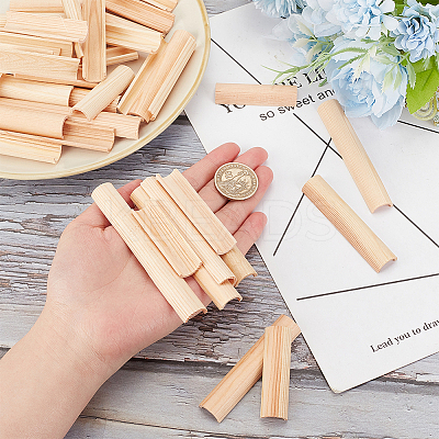 40Pcs 6 Style Pinewood Wooden Holder DIY-OC0010-15-1