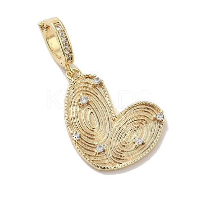 Brass Micro Pave Clear Cubic Zirconia European Dangle Charms KK-H455-33G-1