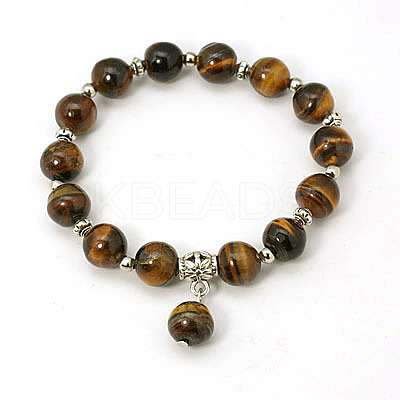 Fashion Gemstone Beaded Bracelets BJEW-JB00858-05-1