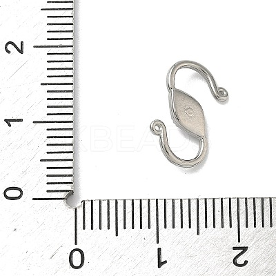 304 Stainless Steel Rhinestone S-Hook Clasps STAS-G373-05P-1