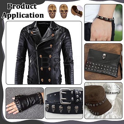 50Pcs Skull Alloy Rivets FIND-PH0062-02AG-1