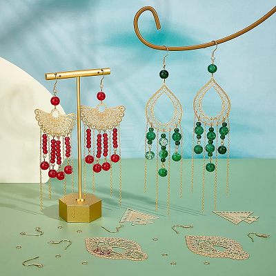 DIY Filigree Dangle Earring Making Kit DIY-UN0003-34-1