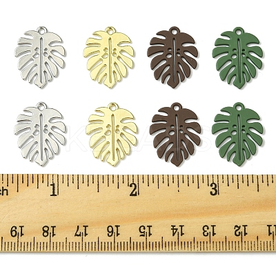 24Pcs 4 Colors Baking Paint Alloy Pendants ENAM-FS0002-28-1