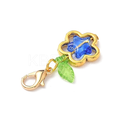 Star Alloy & Glass Pendant Decorations HJEW-JM03274-01-1