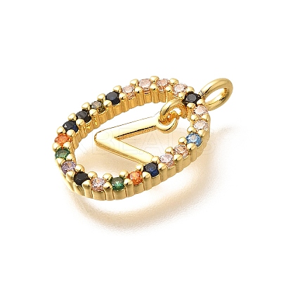 Brass Micro Pave Cubic Zirconia Pendants ZIRC-P123-01G-V02-1